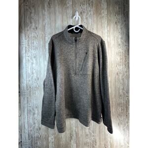 Toad Co Outbound 1/4 Zip Sweater Mens XL Brown Outdoor Wool Blend‎ Pullover